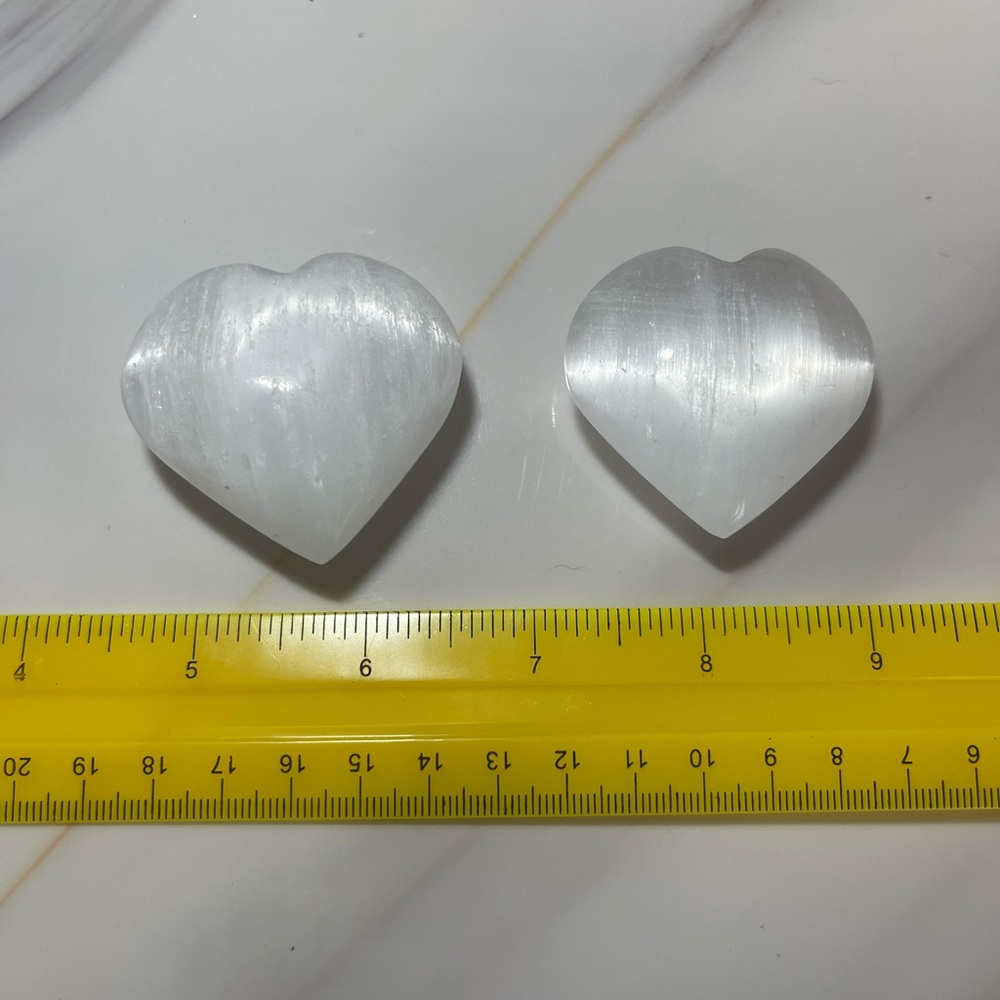 2 Selenite Hearts